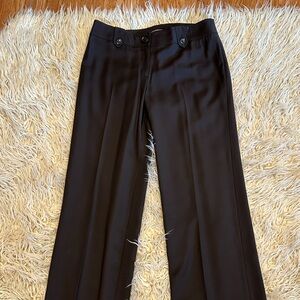 Ann Taylor Womens Lindsay Dress Pant 10 Black Trouser Straight Leg Triacetate
